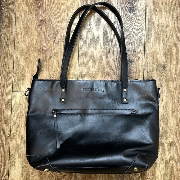 Montana Hudson Handbags - Montana Hudson Harper Leather Zip Tote in Black